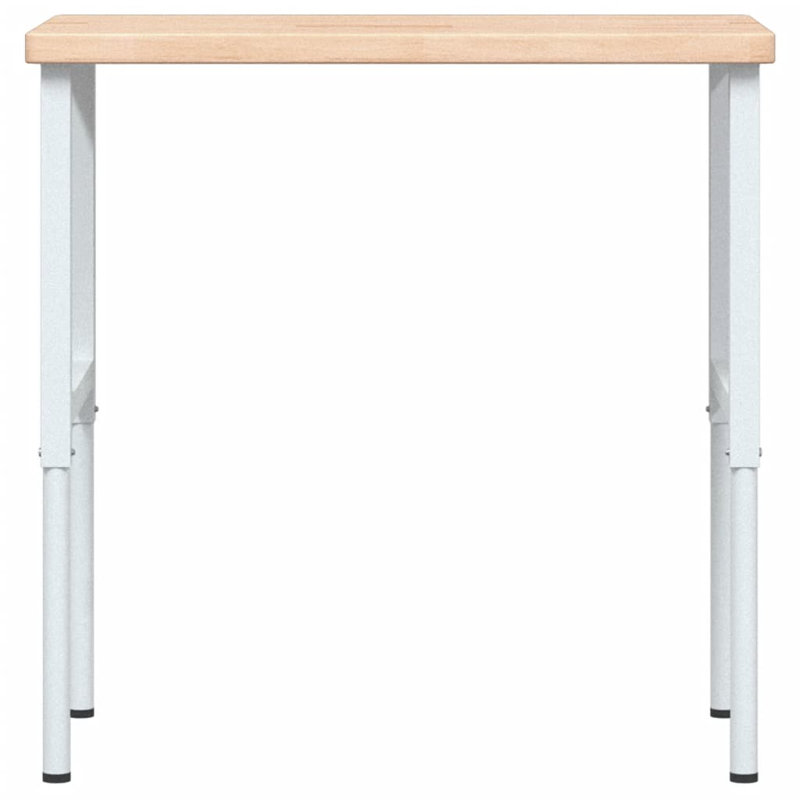 Solid Wood Top Height-Adjustable Workbench, 99.5 cm H x 100 cm W x 60 cm D, Oak Wood