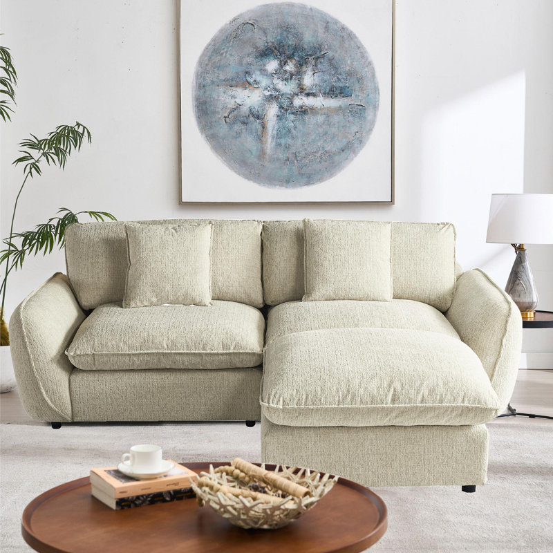 Modular Sofa With Ottoman, Light Brown