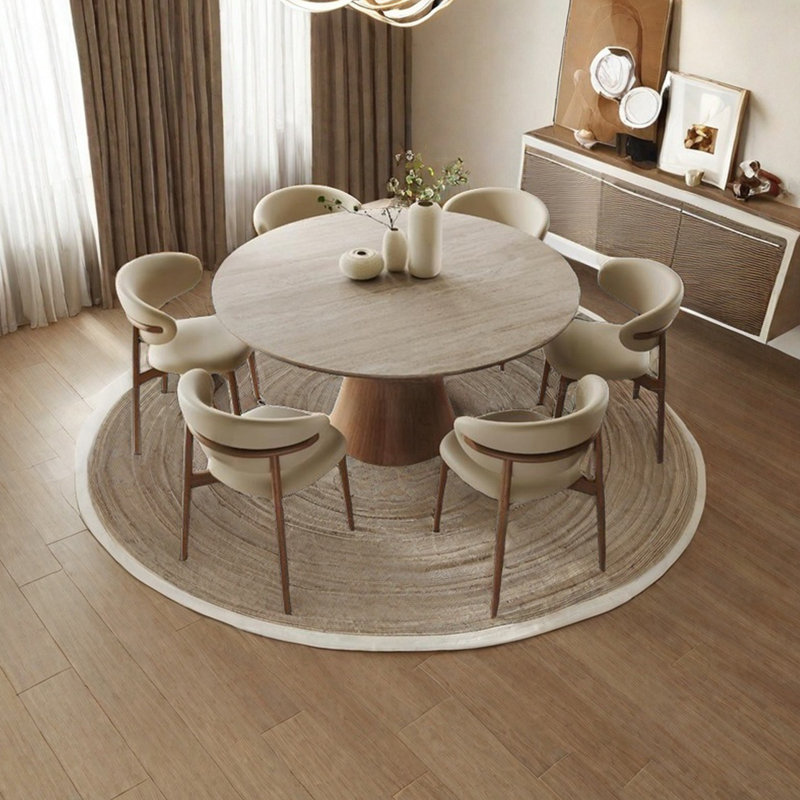 Petite table ronde de style médiéval, 29.52"H x 53.14"L x 53.14"W