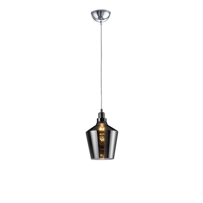 Fagan 1 - Light Silver Single Pendant, Smoke