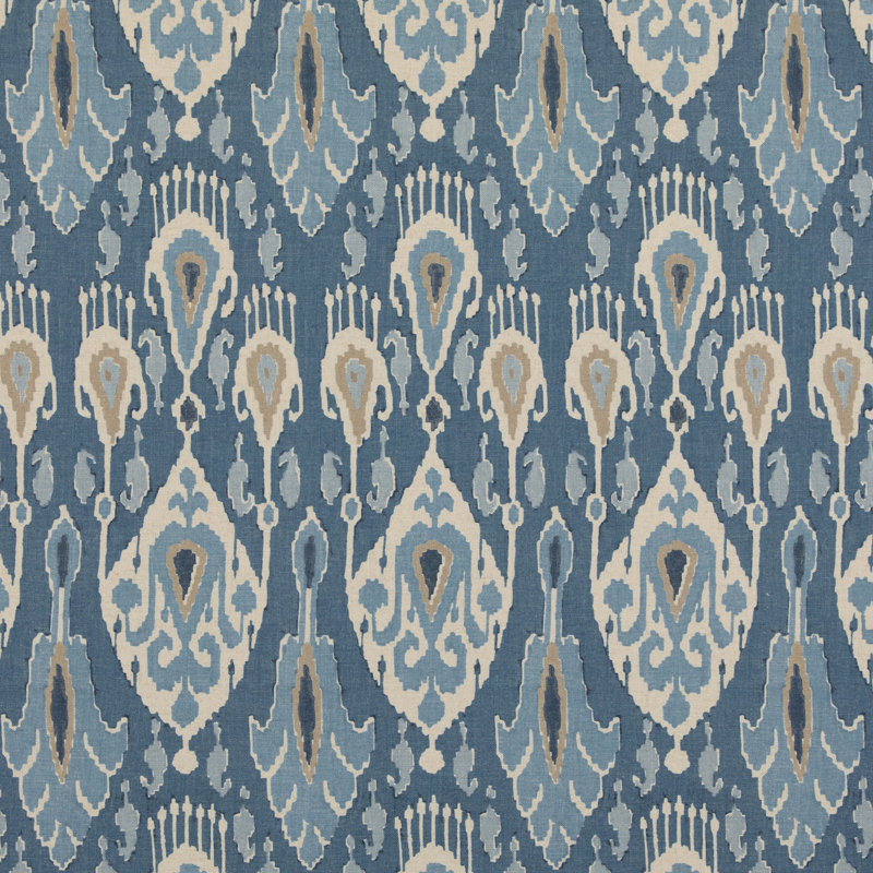 Chifu Bokhara Ikat Performance Fabric, Blue
