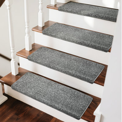 Ensemble de 12 tapis auto-adhésifs en polypropylène Bullnose Gray 9,5 po x 30 po x 1,2 po