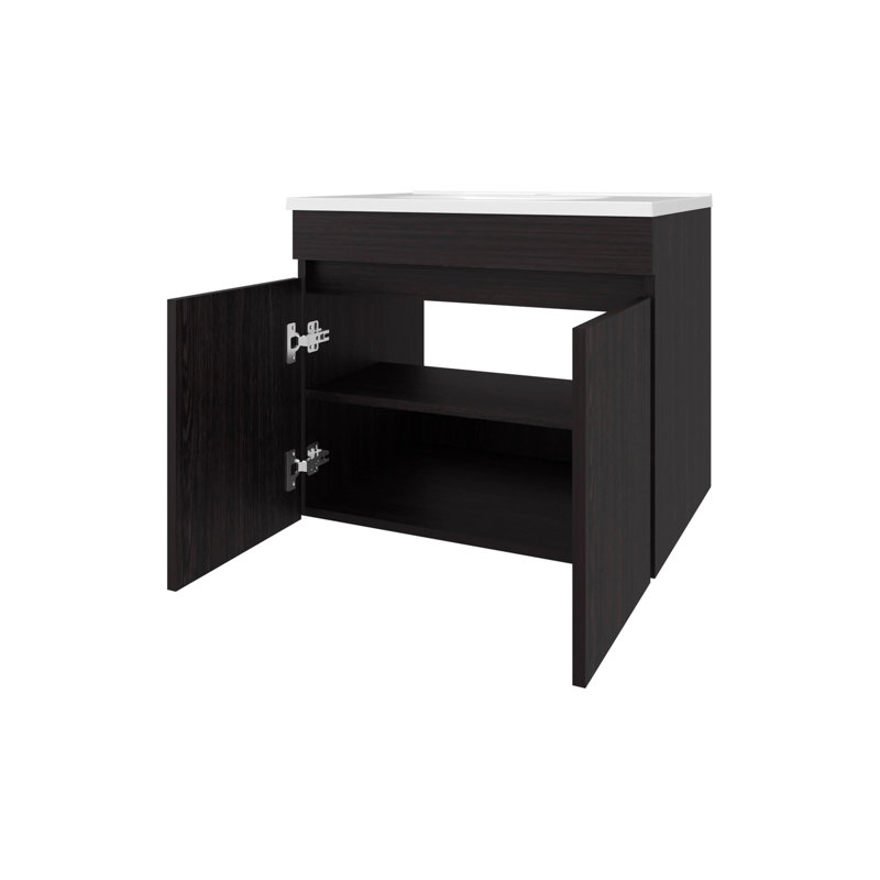 Meuble-lavabo avec 2 portes, Marron foncé