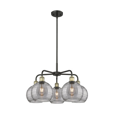 Essex 5 - Light Steel Dimmable Round / Oval Chandelier