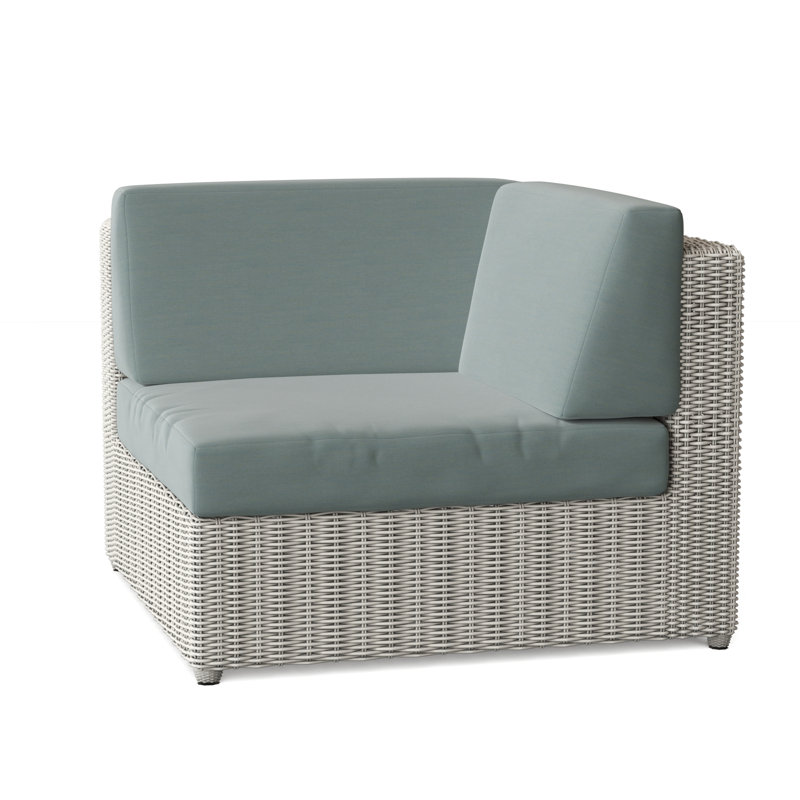 Sag Harbor Outdoor Corner Wedge Lounge Chair, Sag Harbor Classic White, Canvas Canvas Sunbrella® Canvas