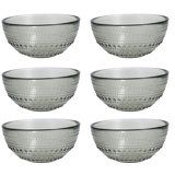 Fortessa Jupiter Vintage Glassware Collection Cereal Salad Dessert Snack All-Purpose Bowl 6 Pack, Clear, 14 Ounce (6 Pack)