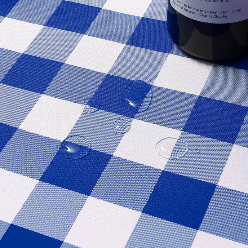 Renah Round Plaid Tablecloth, Blue