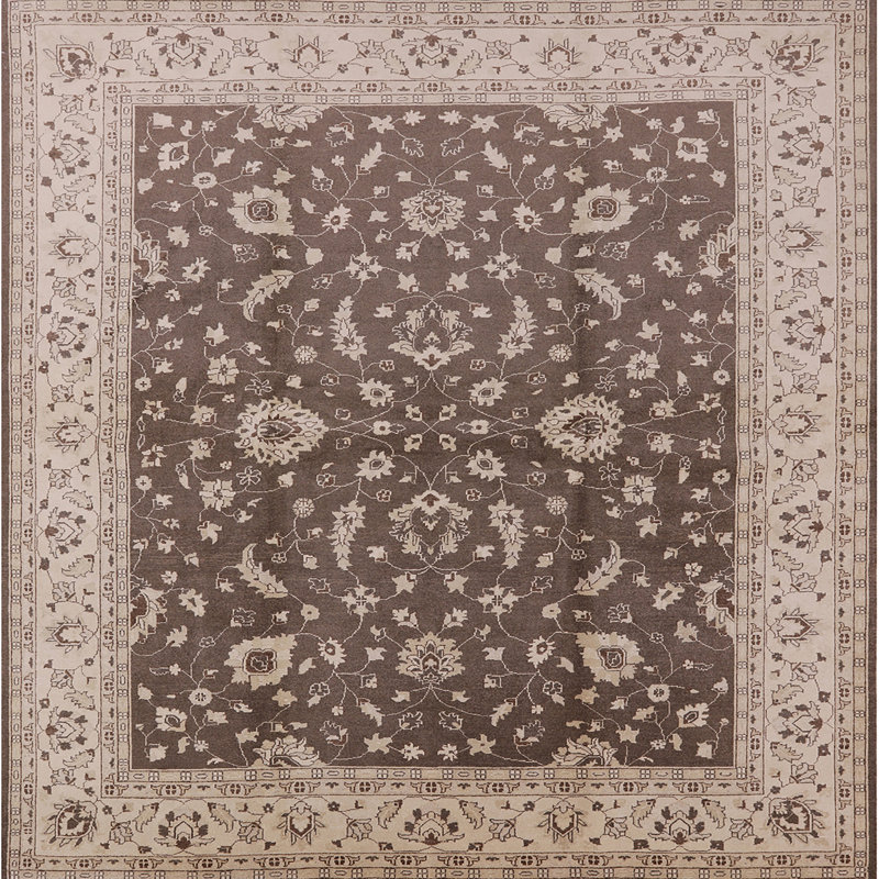 Tapis beige / brun Wollaston, Carré 7 pi