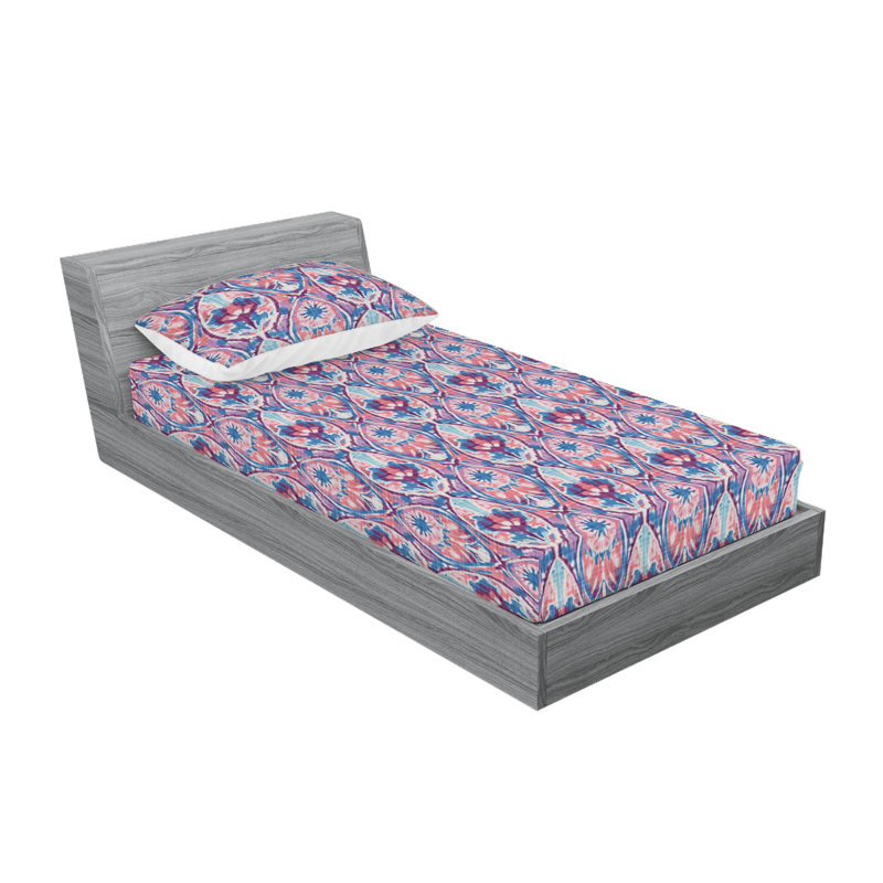 Ensemble de draps et taies décoratives Ambesonne à motif hippie bohémien, Ensemble de draps pour lit simple avec 1 taie d'or