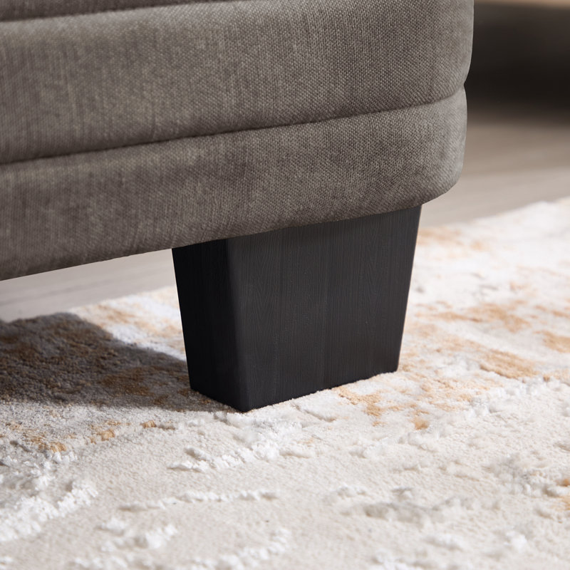 Canapé d'angle modulaire, en chenille marron, avec 2 poufs, style moderne