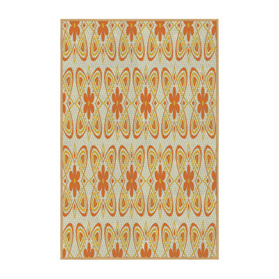Tapis de zone jaune/orange à motifs