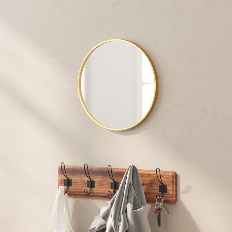 Miroir mural rond en métal, 24 po x 24 po, Or