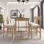 Ensemble de table de salle à manger à hauteur de comptoir 5 pièces avec 1 table rectangulaire et 4 chaises pour petits espaces Topmax