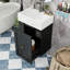 Meuble-lavabo mural avec lavabo, tiroir et tablette latérale-80522164