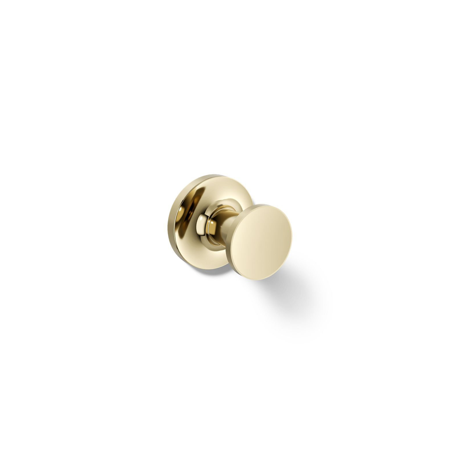 Purist Wall Mounted Round Bathroom Robe Hook, Towel Hook, Clothing Hook, Vibrant French Gold