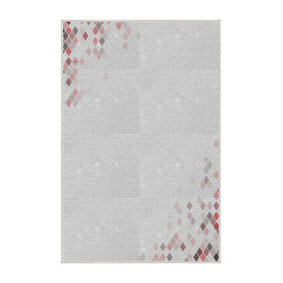 Tapis noir/rouge à motifs
