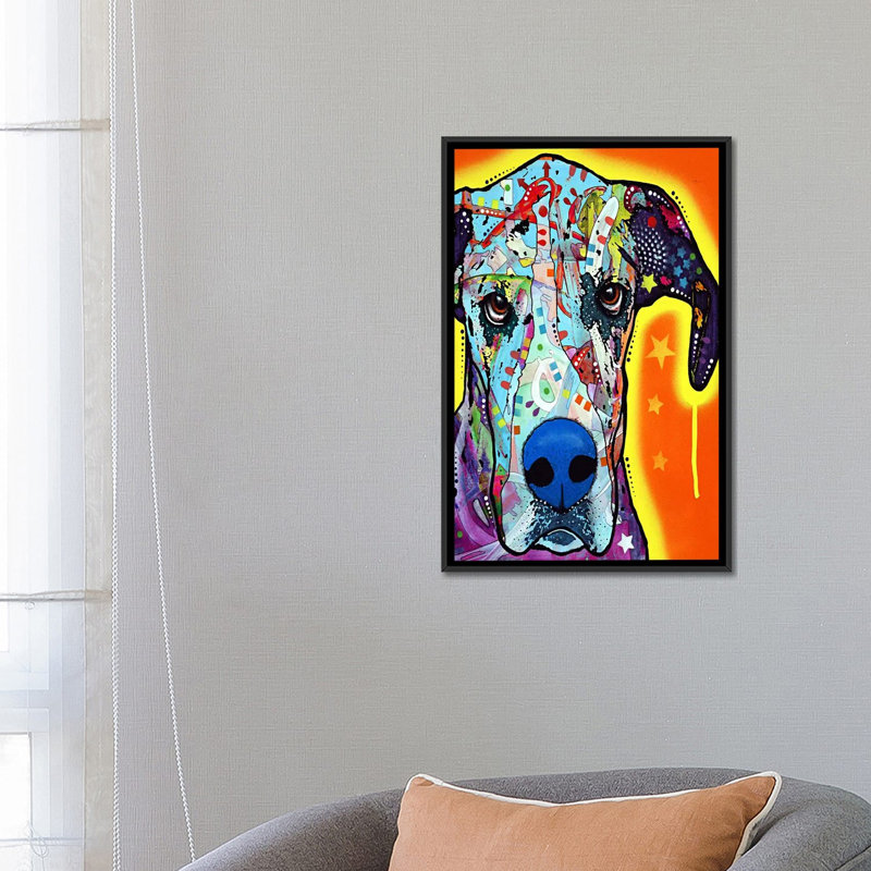 « great », impression sur toile tendue, H 26 po x l 18 po x P 1,5 po, Cadre noir