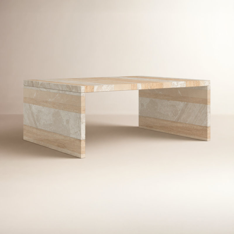 Kelly Marble Coffee Table, Beige/Cream/Tan