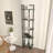 Modern Industrial Bookshelf, Black & Green, 71.0 x 14.6 x 7.7 inches | 100% Melamine Coated Particle Board, Thickness: 0.7 inches | Stylish Storage Solution for Home & Office, Durable & Elegant Design
