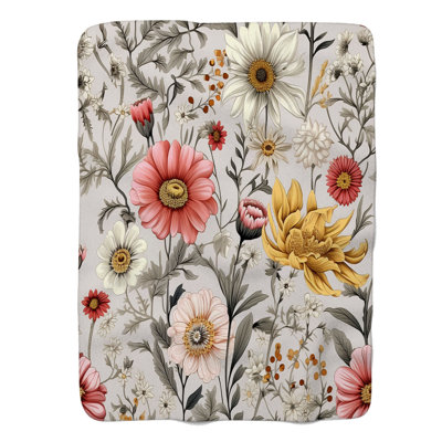 Bright Blossoms - 1 Piece Premium Blanket