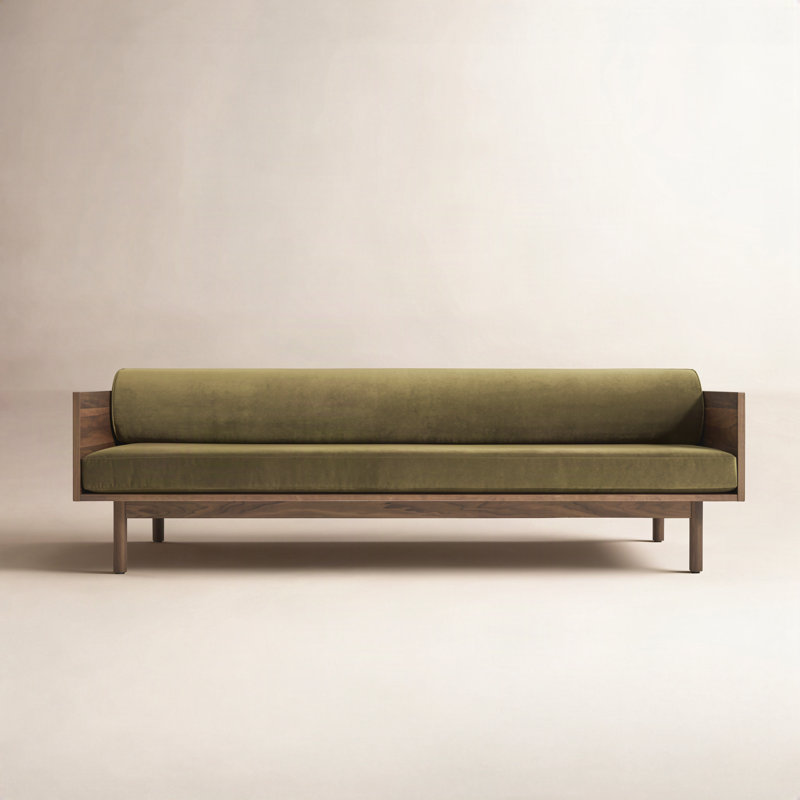 Souvenir Sofa, Walnut, Bella Loden Performance Velvet