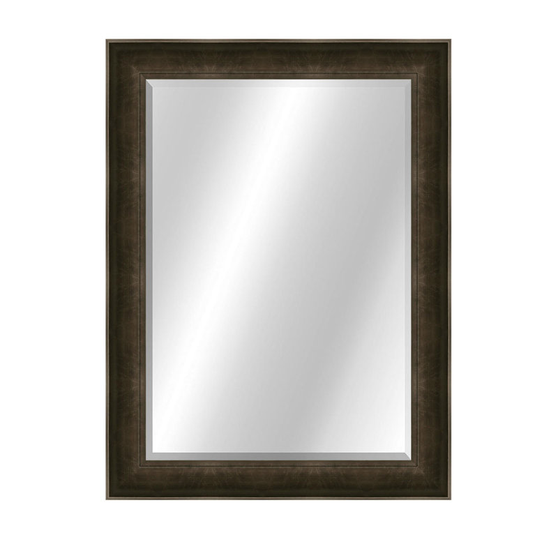 Structura Wood Wall Mirror, 35" x 29", Charcoal