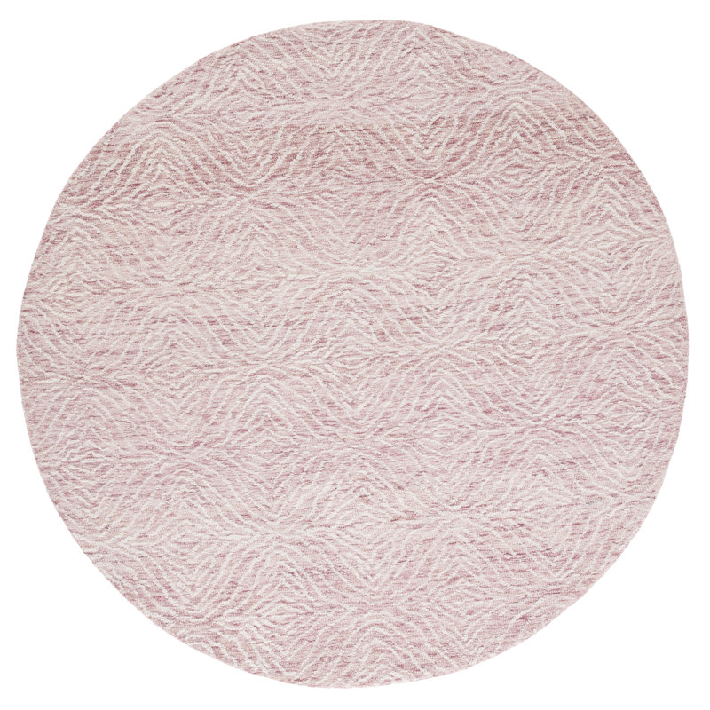 Pezanetti Hand Tufted Wool And Cotton With Latex Abstract Rug, Round 6'