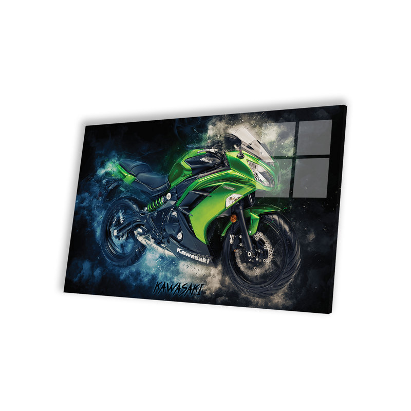 Kawasaki Ninja Green sur plastique / acrylique par Durro Art, peinture