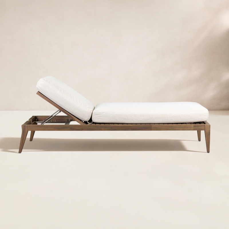 Cameron Outdoor Chaise Lounge, Lorel Ivory, Ashen Acacia