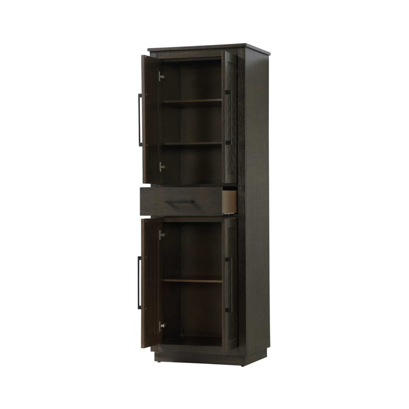 24 inch Bath Storage Cabinet in Chocolate Oak, 72" H x 24" W x 18" D, Chocolate Oak