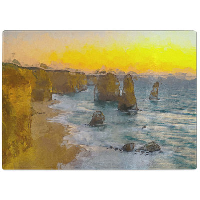 Tempered Glass Sunset over the Twelve Apostles Chopping Board