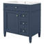 Meuble-lavabo de 30 po avec lavabo supérieur, meuble-lavabo moderne avec 2 tiroirs et tiroir escamotable, meuble-lavabo simple-1094908344
