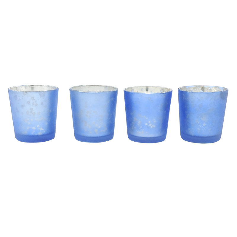 2.5'' H Glass Tabletop Votive Holder, Dark Blue, 6