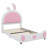 Upholstered Platform Bed With Rabbit Shaped Headboard