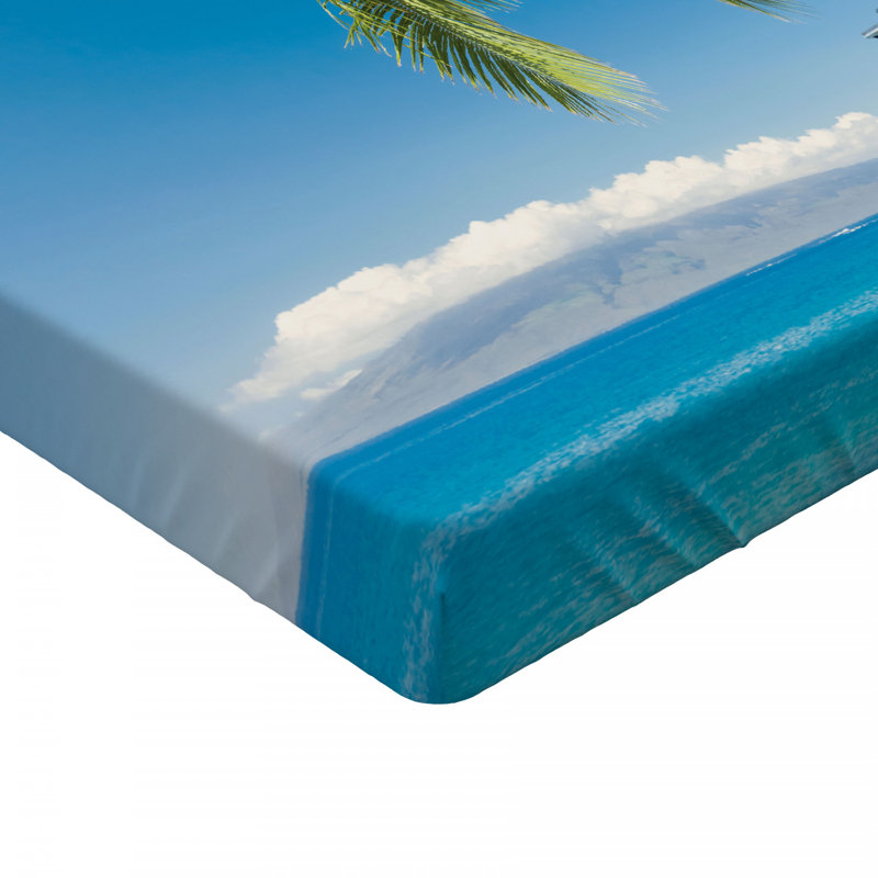 Twin Blue Microfiber Cruise Ship Print Fitted Sheet