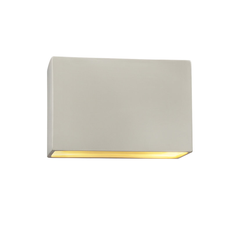 Applique murale encastrée 1 lumière à intensité variable Durso, Blanc mat / or champagne, DEL, H 8 po x l 12 po x P 4 po