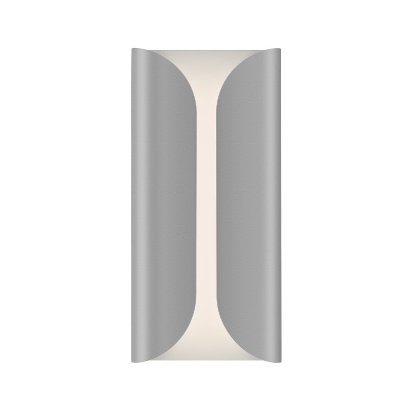 Folds LED Outdoor Sconce, Gray, 13.75" H x 6.5" W x 2" D