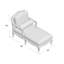 Chaise longue à accoudoirs carrés Roxane-48569725