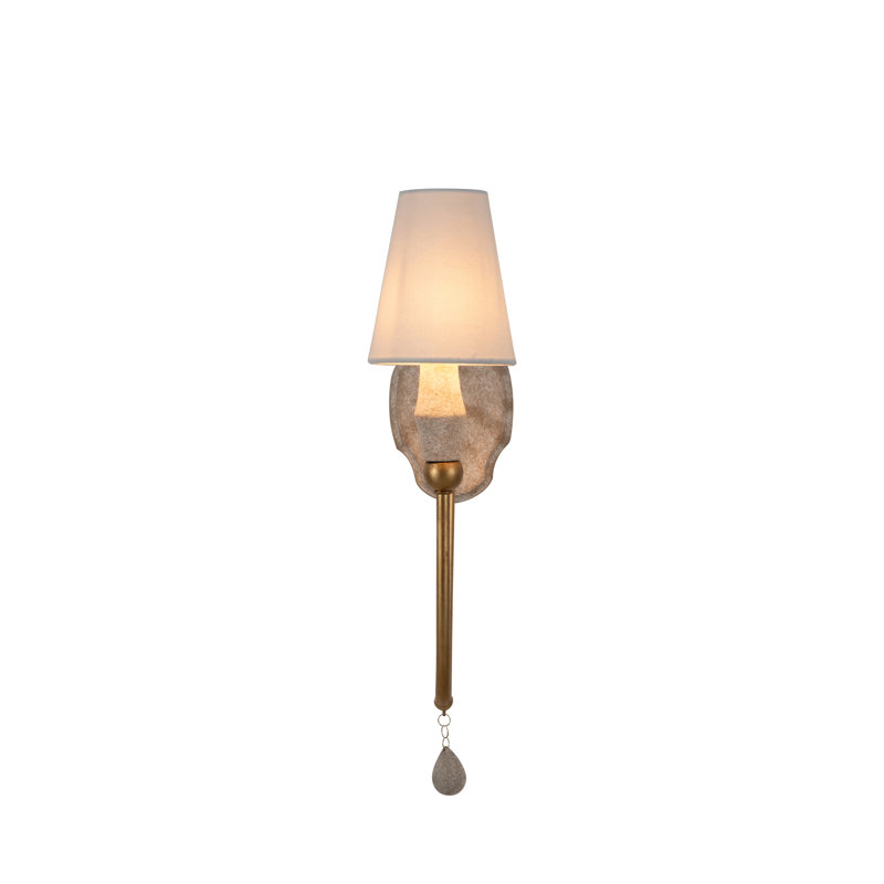 Clay Vintage Gold Double Wall Sconce - 10.75 In. D X 19.5 In. H, 16" H x 8" W x 4.5" D, 1 Light