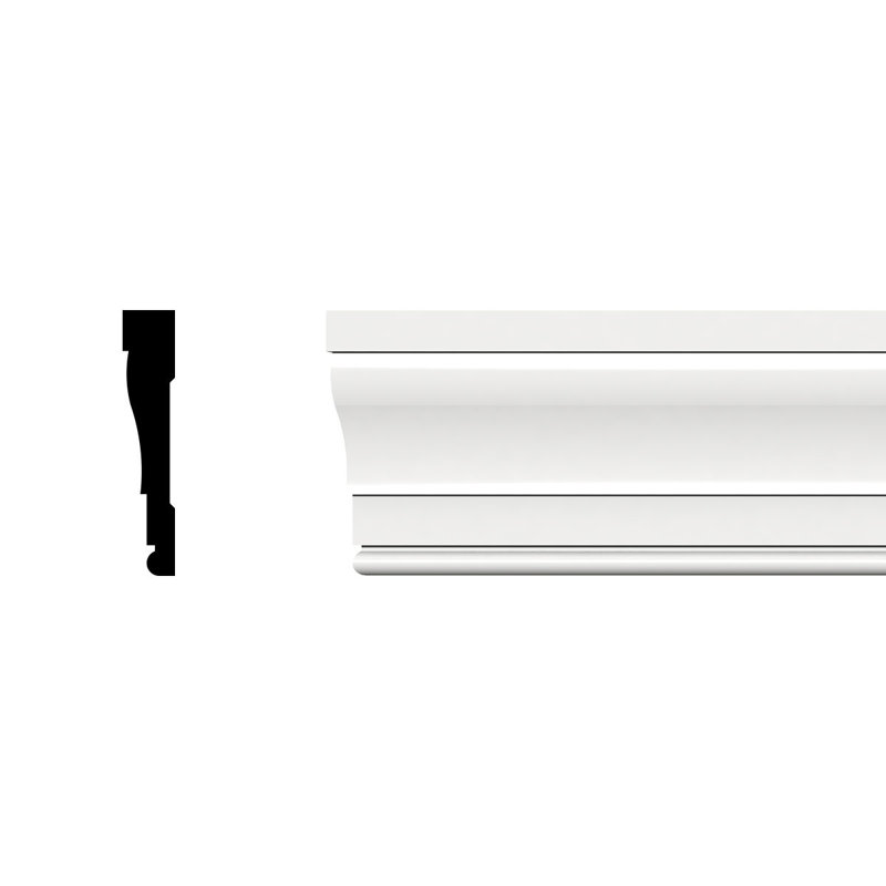 White PVC 96'' Standard Profile Moisture Resistant Casing Moulding