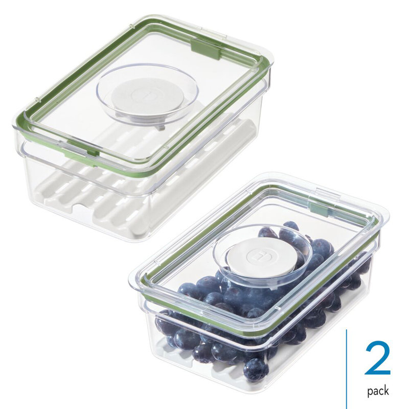 Ensemble de 2 bacs à fruits et légumes avec plateau de drainage amovible iDesign