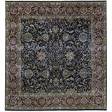 Hand-Knotted High-Quality Blue and Brown Area Rug