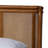 Bendt Baxton Studio Harrell Mid-Century Modern Grey Velvet And Woven Rattan Wood Queen Size Bed