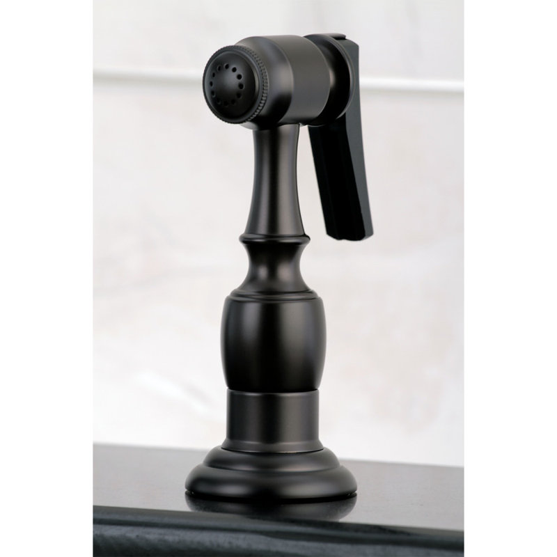 Kingston Brass Duchess Double-Handle Widespread Kitchen Faucet, With Spray, Oil Rubbed Bronze