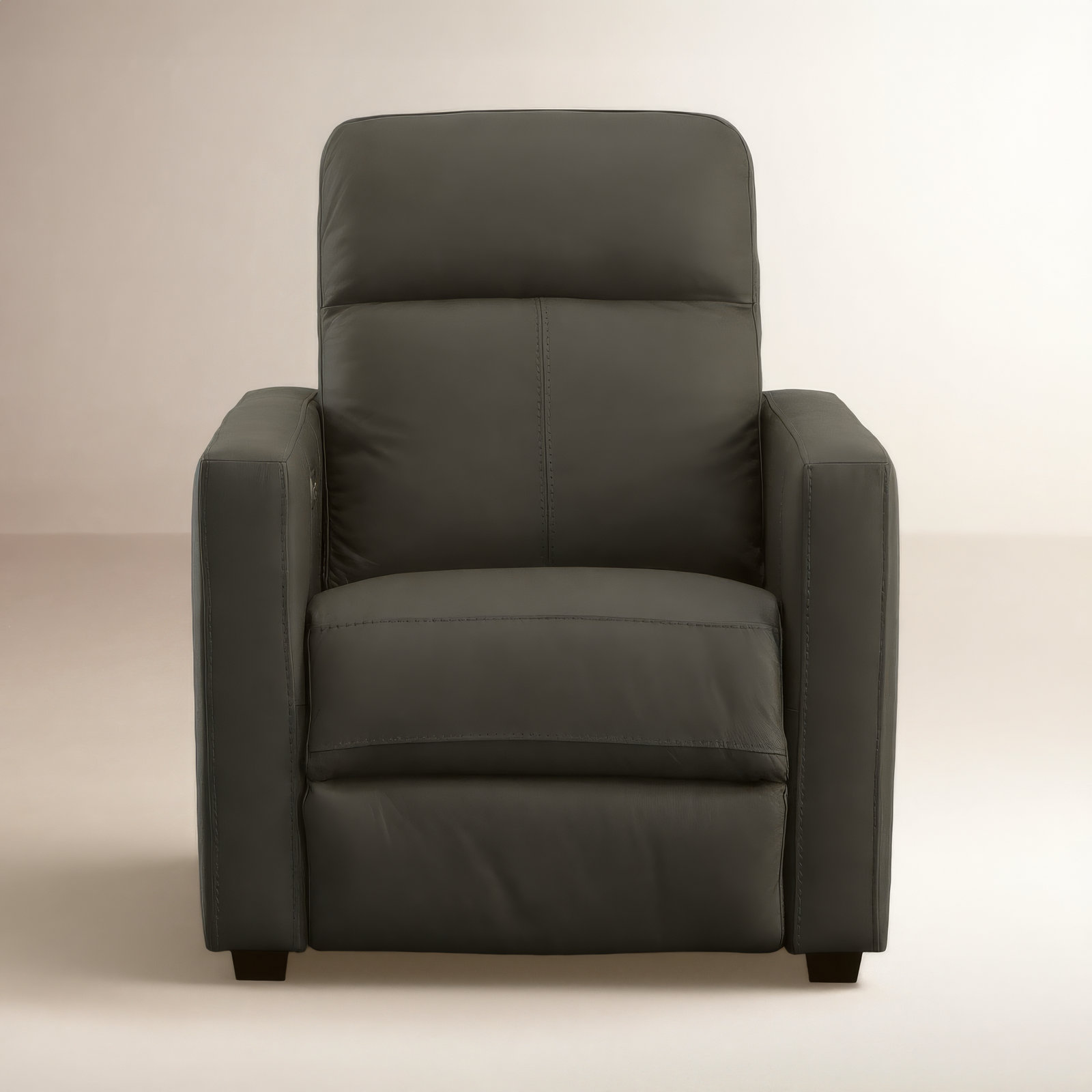 Broadway 34" Genuine Leather Power Recliner, Shale Leather Match