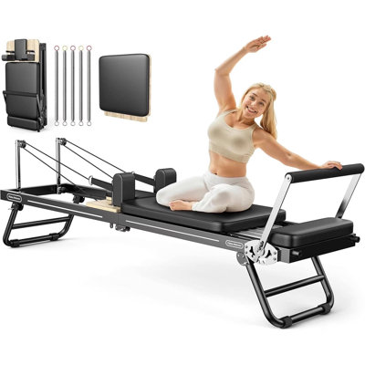 FED Fitness PLT Foldable Pilates Reformer, Pilates Machine & Equipment for Home use, Pilates Exercise Equipment with Jump Board