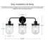 Dimmable Matte Black Armed Sconce With Clear Glass Shade (Bulb Not Included)-594100656-594100670
