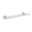 Cheadle Wall Mounted Glass Shelf with Chrome Square Flexi-Fix Brackets 61.2cm