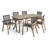 Carlin 6 - Person Acacia Wood Patio Dining Set with Rectangular Table