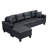 Modern Leather Sectional Sofa with Transformable Chaise Lounge